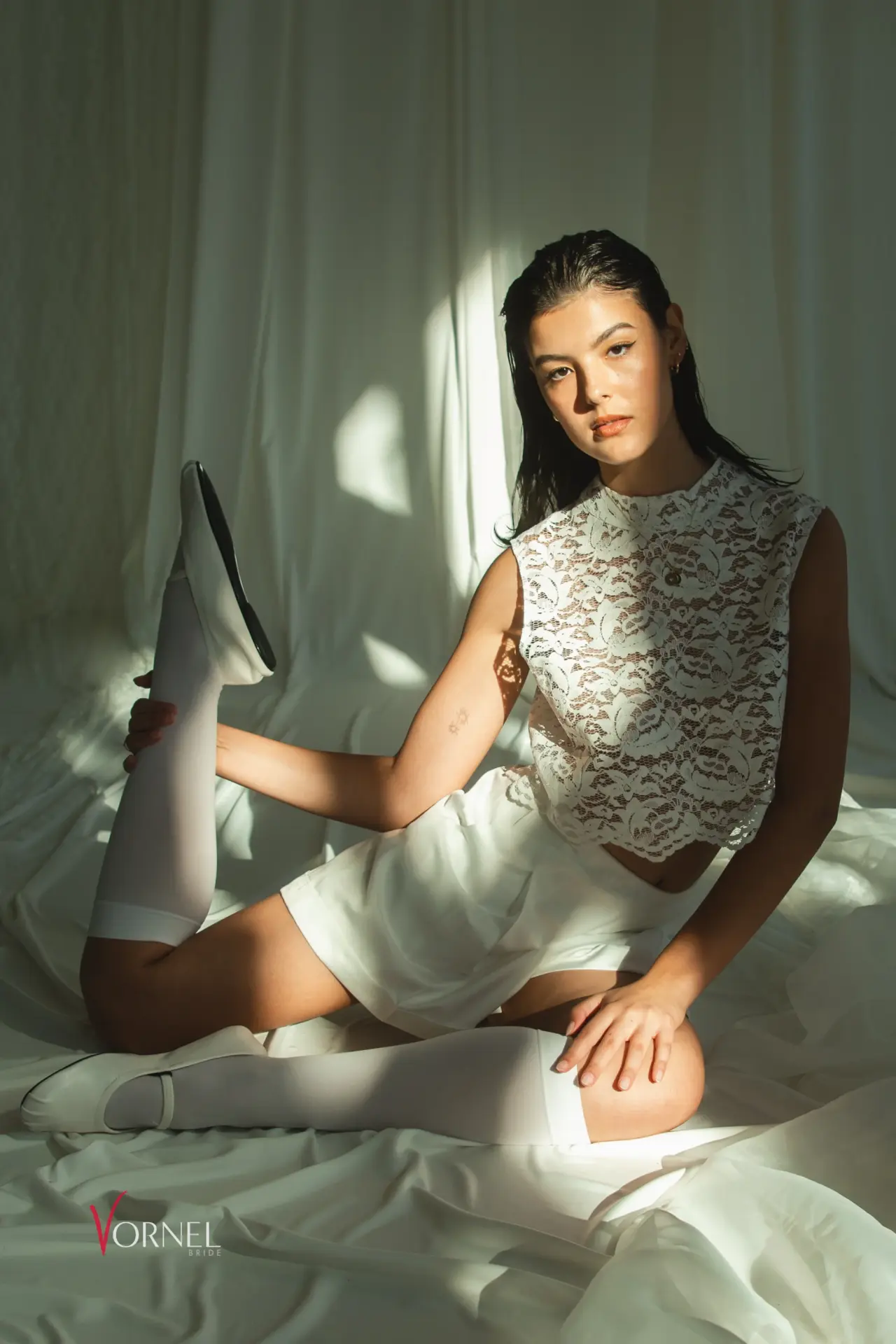 Brautlook mit Reims Shorts und Spitzenoberteil – moderner Zweiteiler