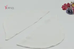 Abnehmbare Käppchenärmel aus gecrashtem Chiffon in Ivory – Vornelbride 3825KG0048