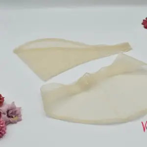 Abnehmbare kurze Ärmel aus Tüll – Elfenbein hell (matt) – beide Ärmel nebeneinander – Vornelbride