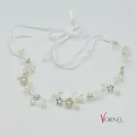 Brautgürtel mit Perlen und Kristallen – Vornelbride