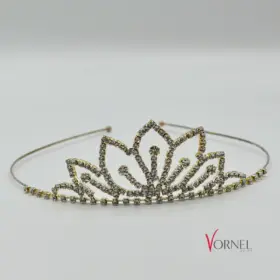 Goldfarbenes Diadem mit Strasskristallen – Vornelbride