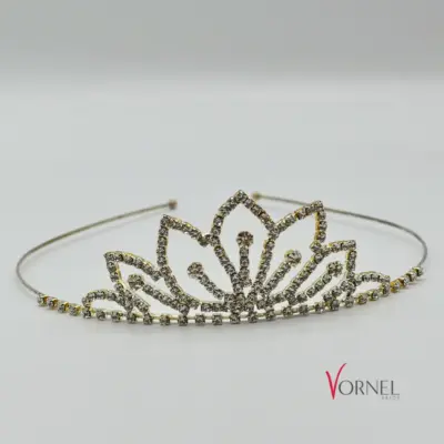 Goldfarbenes Diadem mit Strasskristallen – Vornelbride