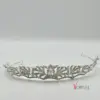 Silberfarbenes Diadem mit Strasskristallen – Vornelbride