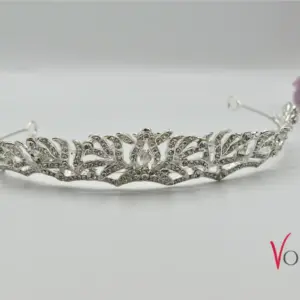 Strass Diadem Silber – diagonale Ansicht – Vornelbride